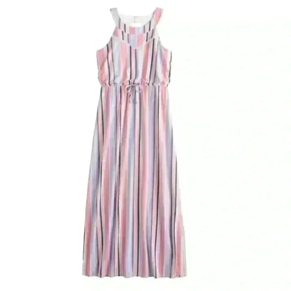 Three Pink Hearts Small girls sleeveless multicolor long dress Medium